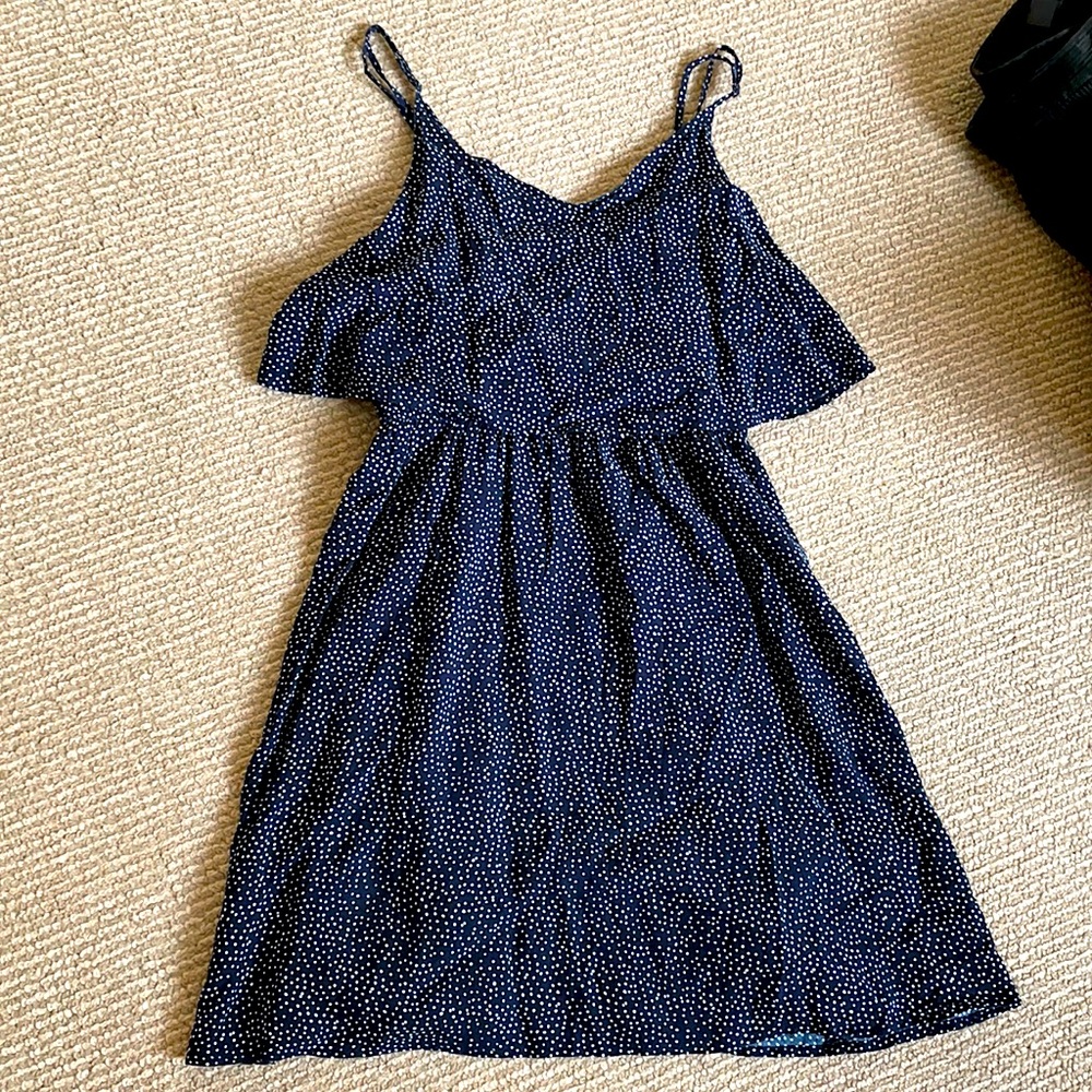H & M ruffle polka dot dress